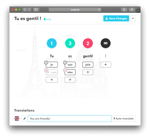 Screenshot of Chatterbug Sequences application interface